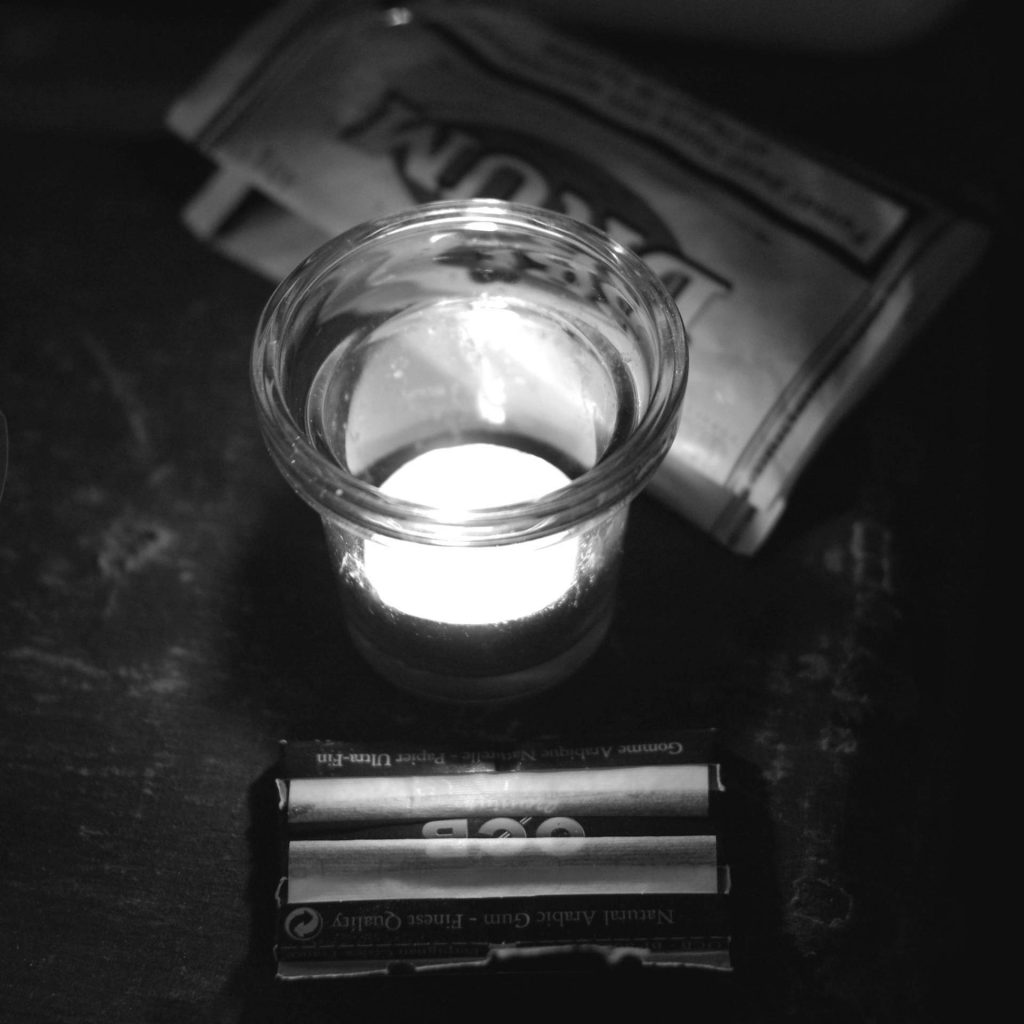 tobacco, paper and candel