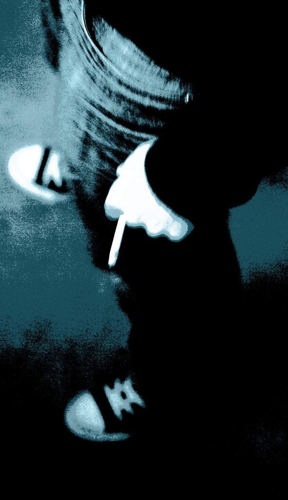 high post-treatment image, cigaret and shoes