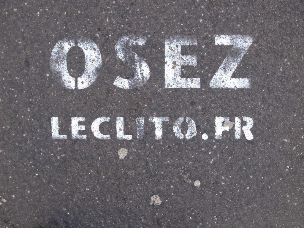 explicit stencil on the sidewalk