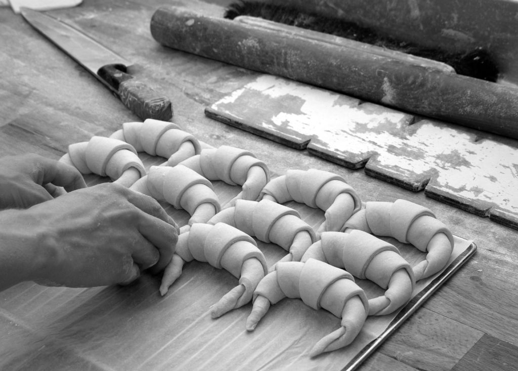 making of fresh croissants